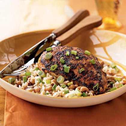 Spiced Chicken with Black-Eyed Peas and Rice