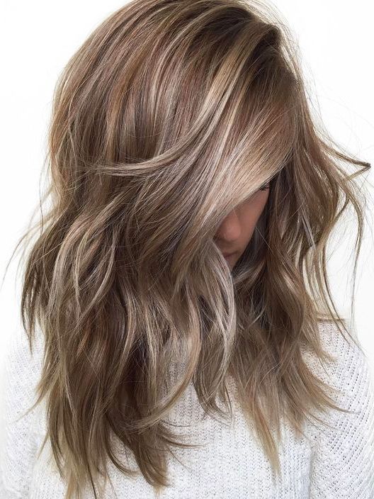 Ashy Brown Hair with Icy Blonde Highlights