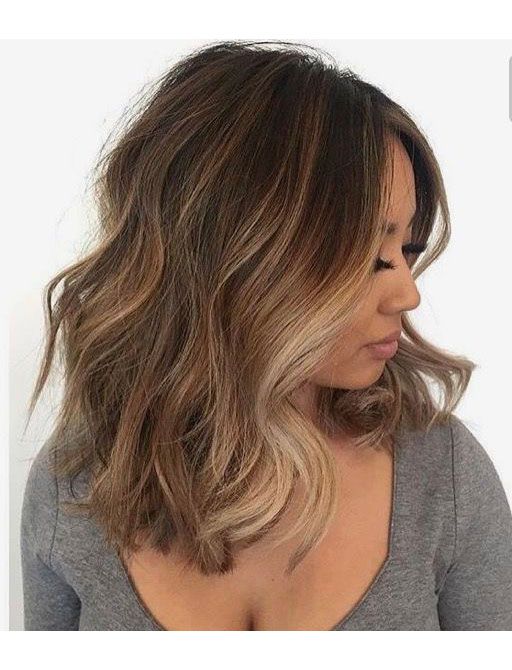 Chestnut Brown Hair with Face Framing Blonde Highlights