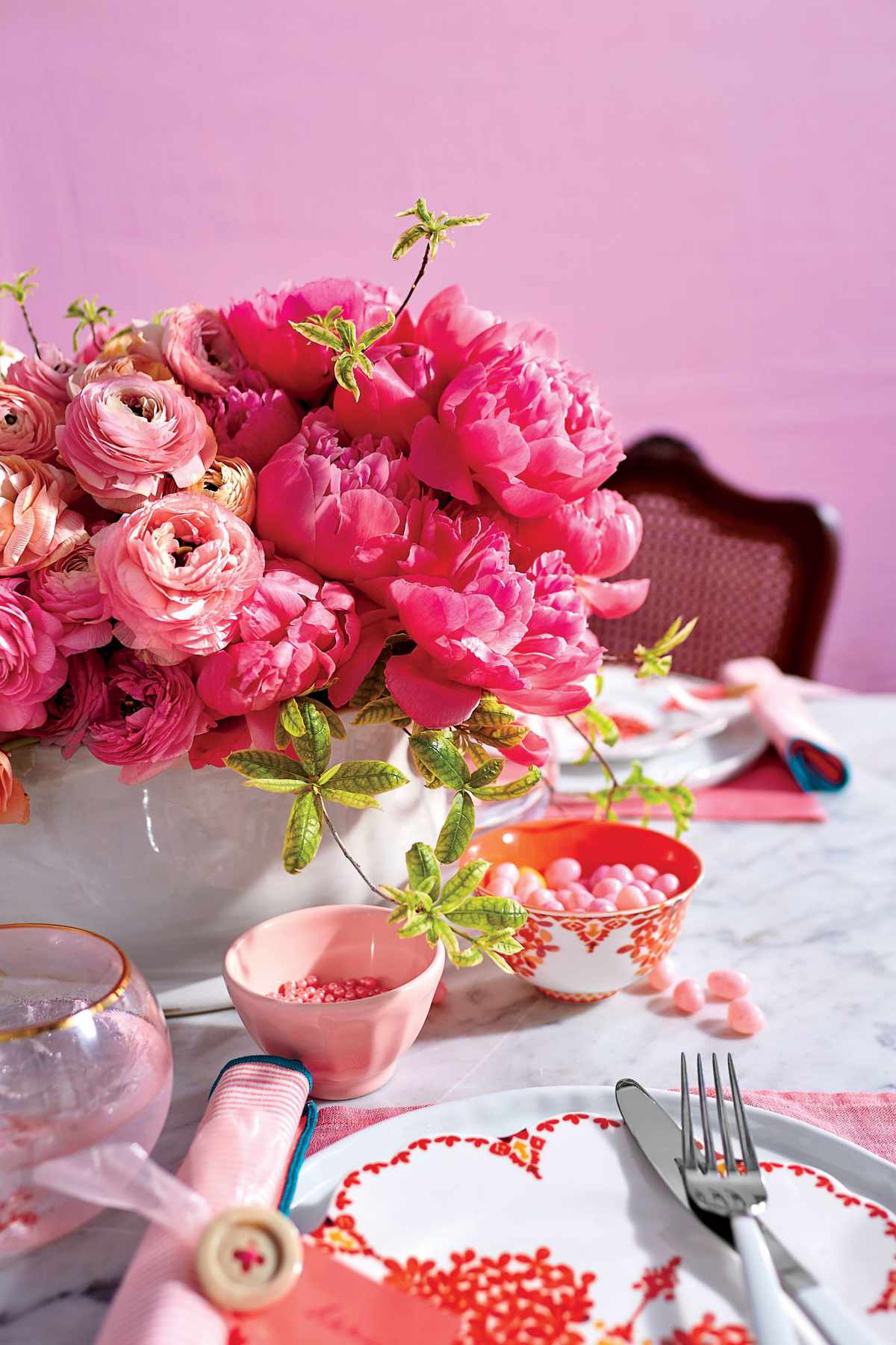 Pink Peony Ombre Centerpiece