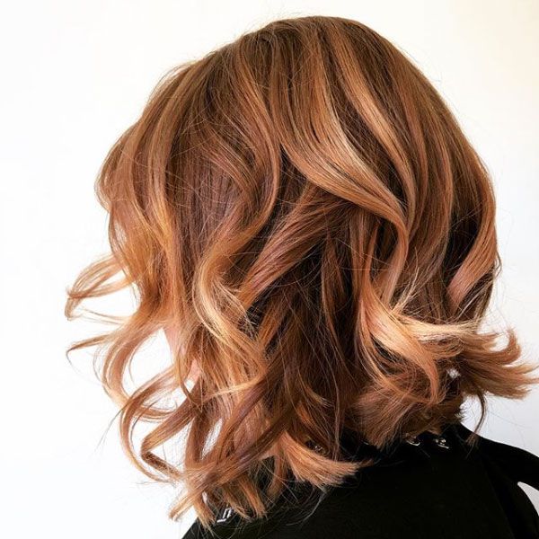 Copper Red with Rose Gold Balayage