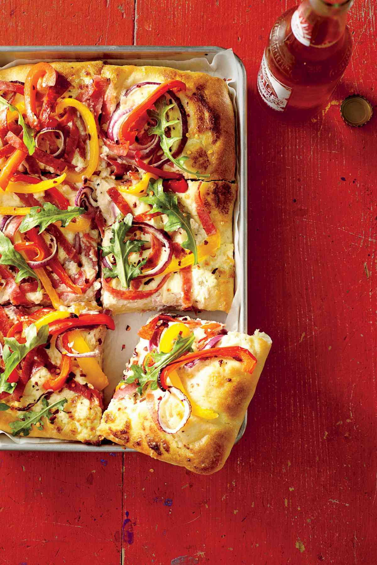 Sheet Pan Pizza with Corn, Tomatoes, and Sausage