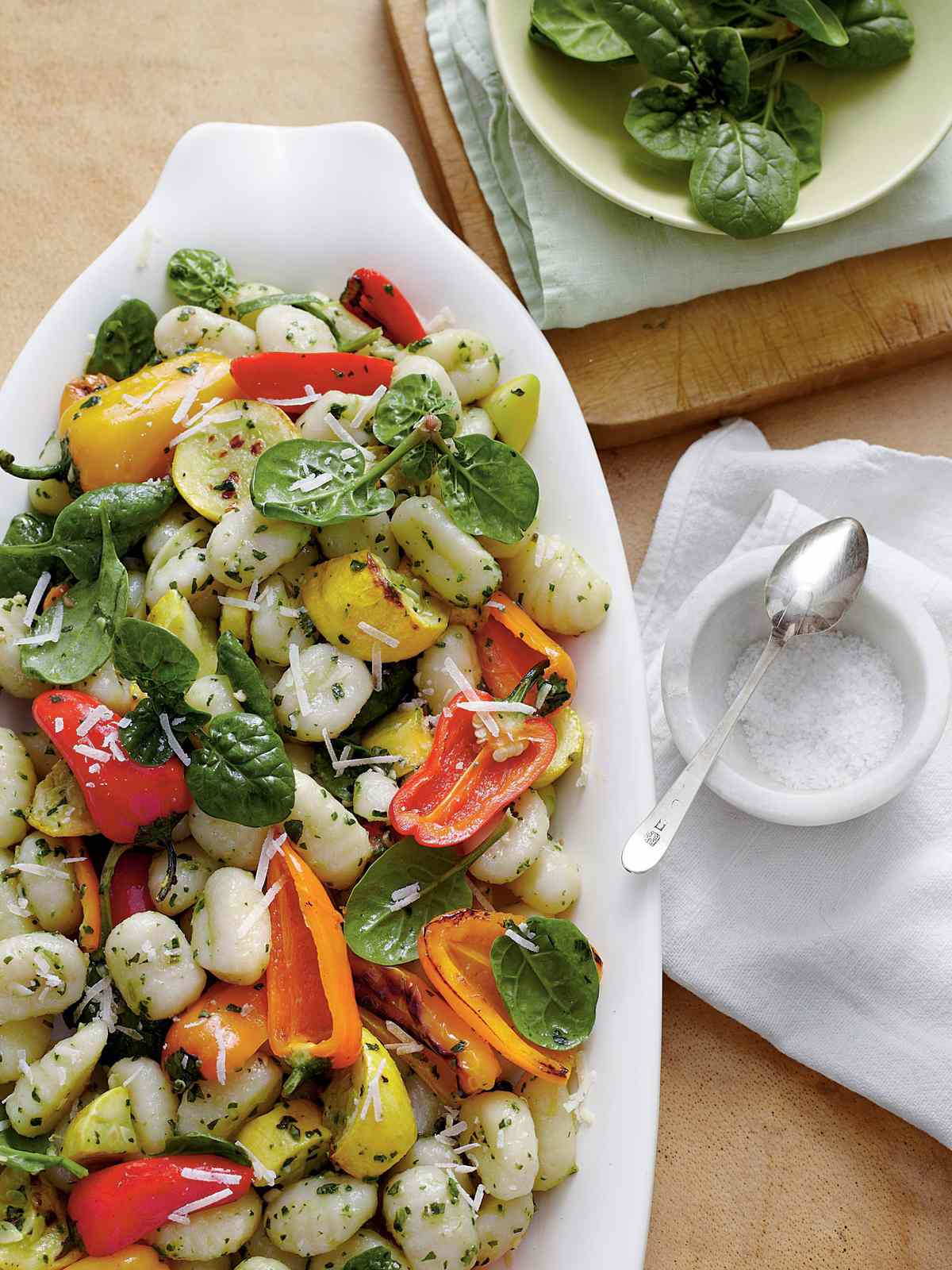 Roasted Vegetable Gnocchi with Spinach-Herb Pesto