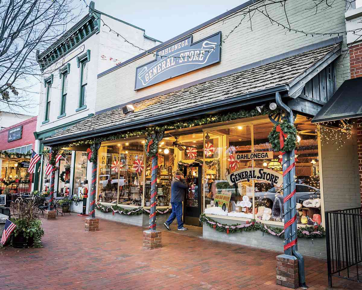 Dahlonega General Store Decorated for Christmas