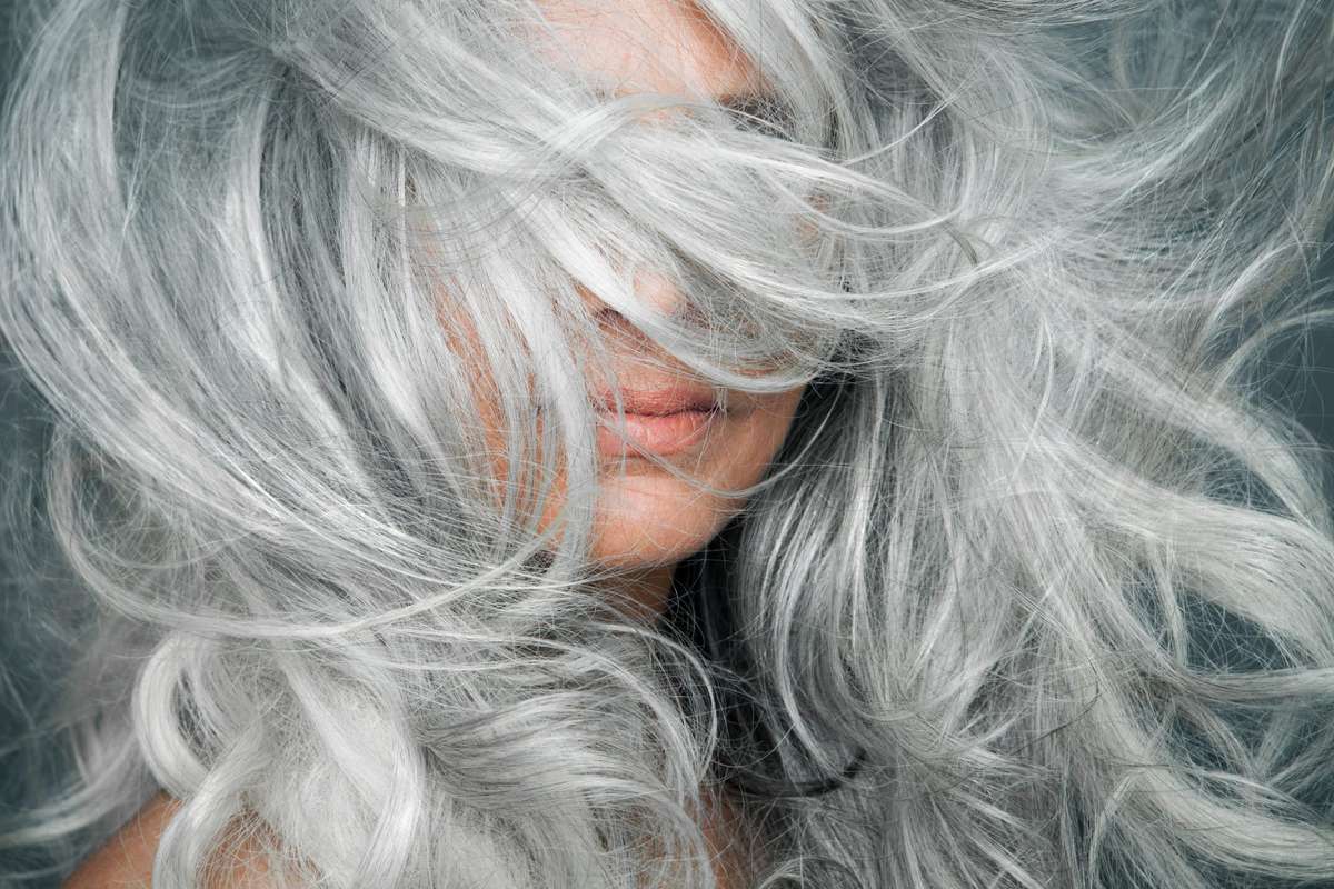 Woman with Long Gray Hair