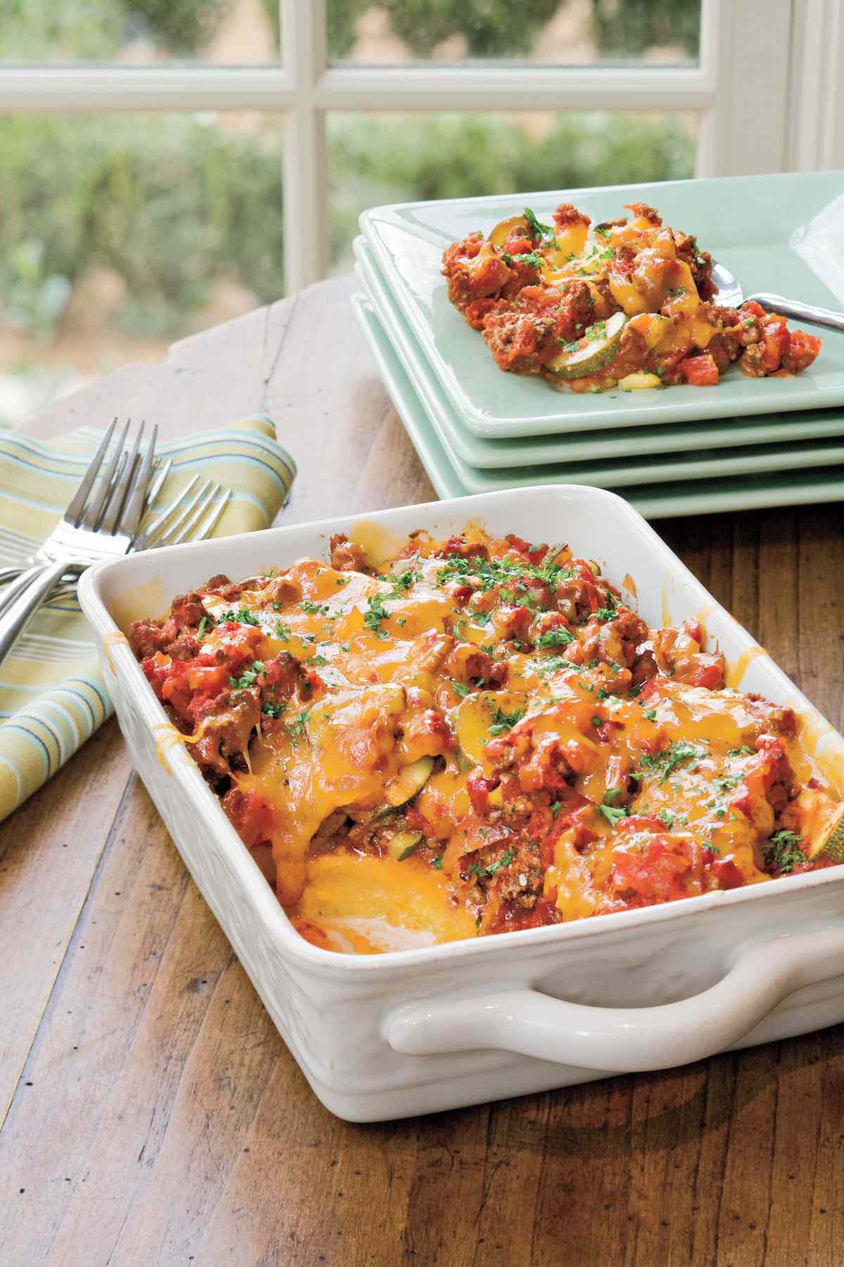Ground Beef Recipes: Tomato ’n’ Beef Casserole With Polenta Crust
