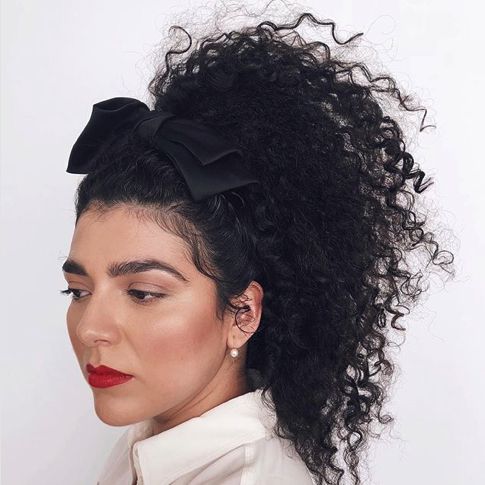 Curly Ultra-High Pony
