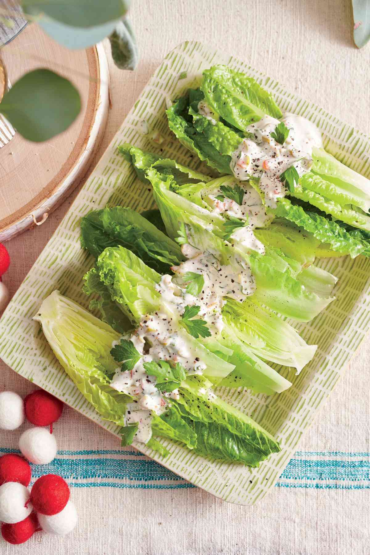 Romaine with Creamy Olive Dressing
