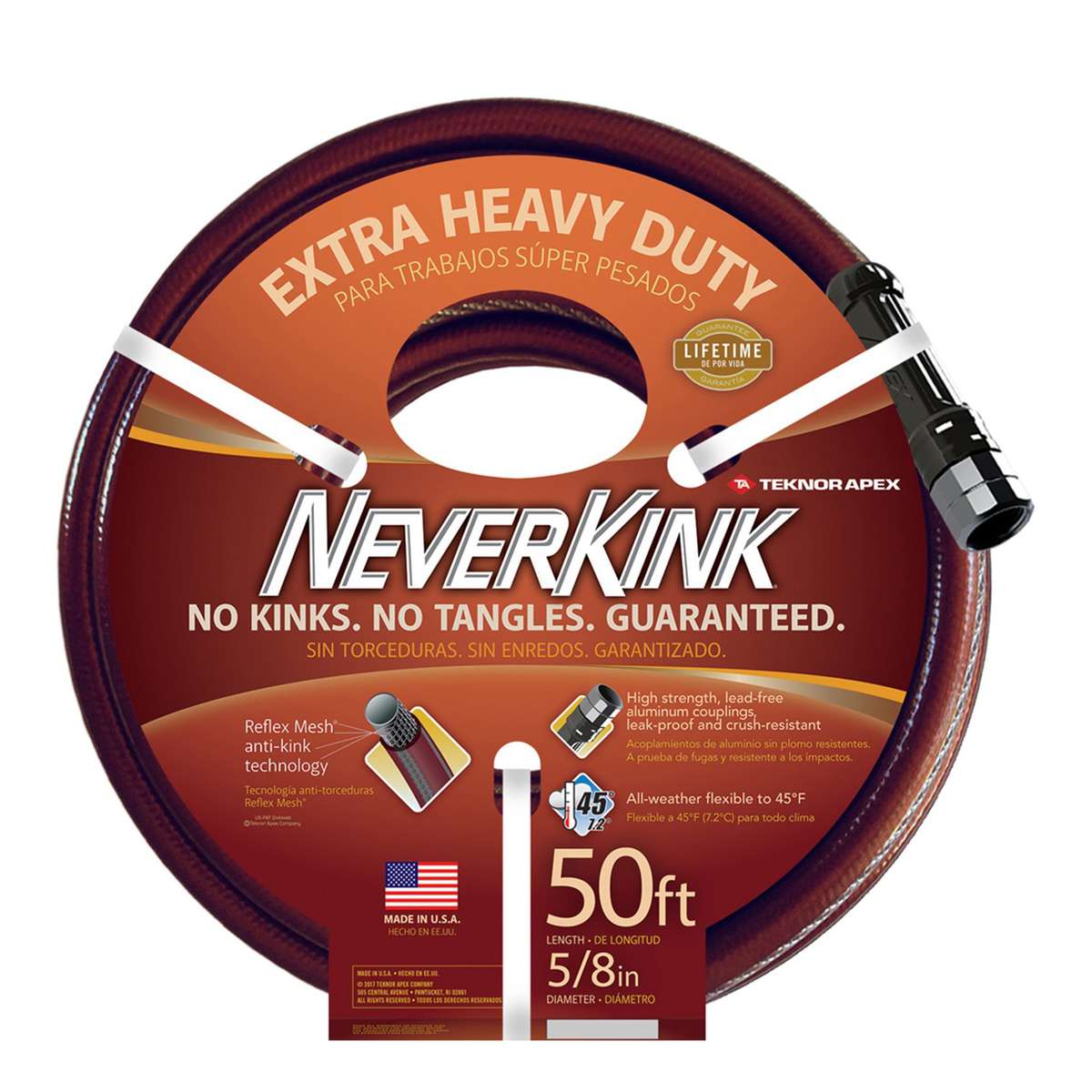 Teknor Apex NeverKink 8642-50, Extra Heavy Duty Garden Hose, 5/8-Inch by 50-Feet