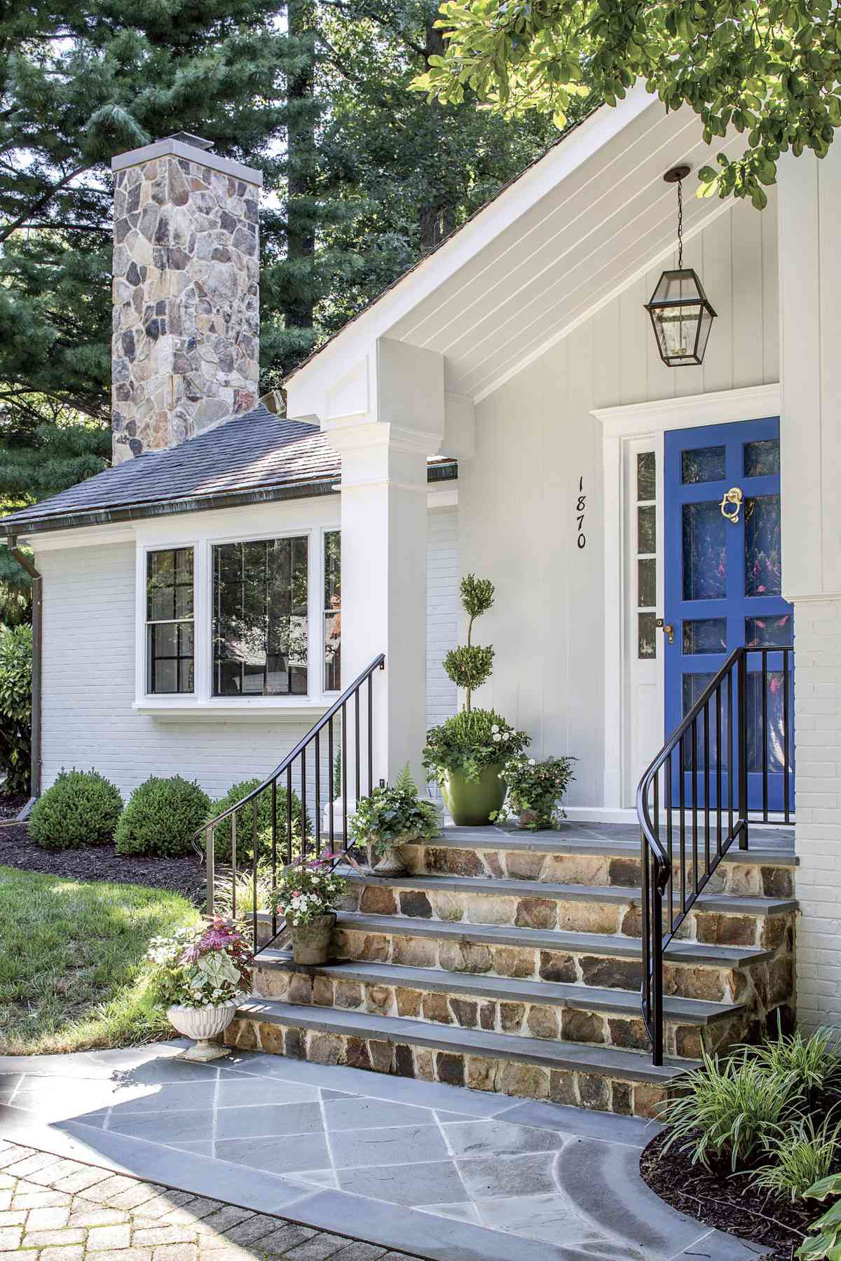 Dana Gibson Colorful Richmond Home Front Exterior with Blue Door