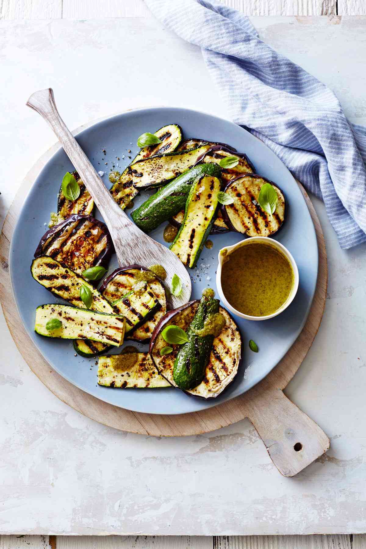 Grilled Zucchini and Eggplant with Basil Vinaigrette