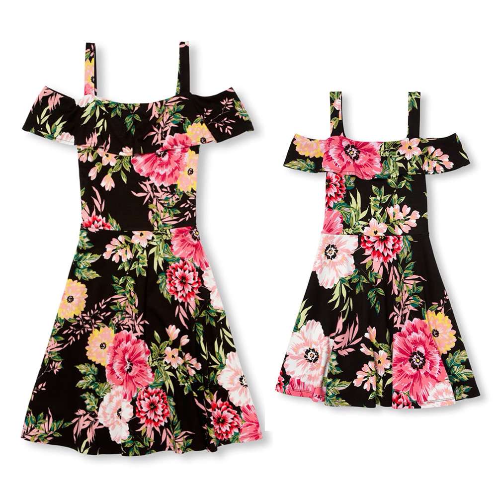 Off-Shoulder Print Dresses