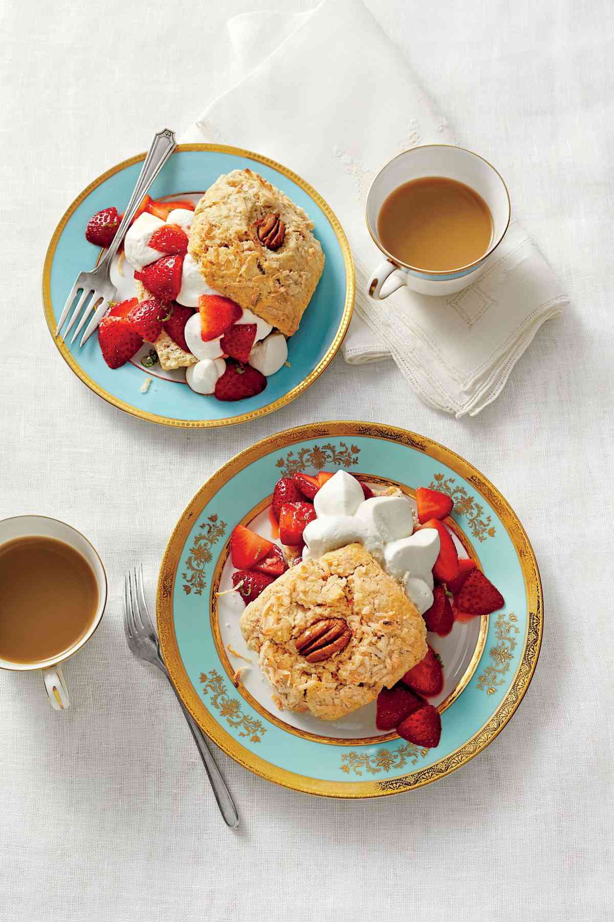 Coconut-and-Pecan Strawberry Shortcakes