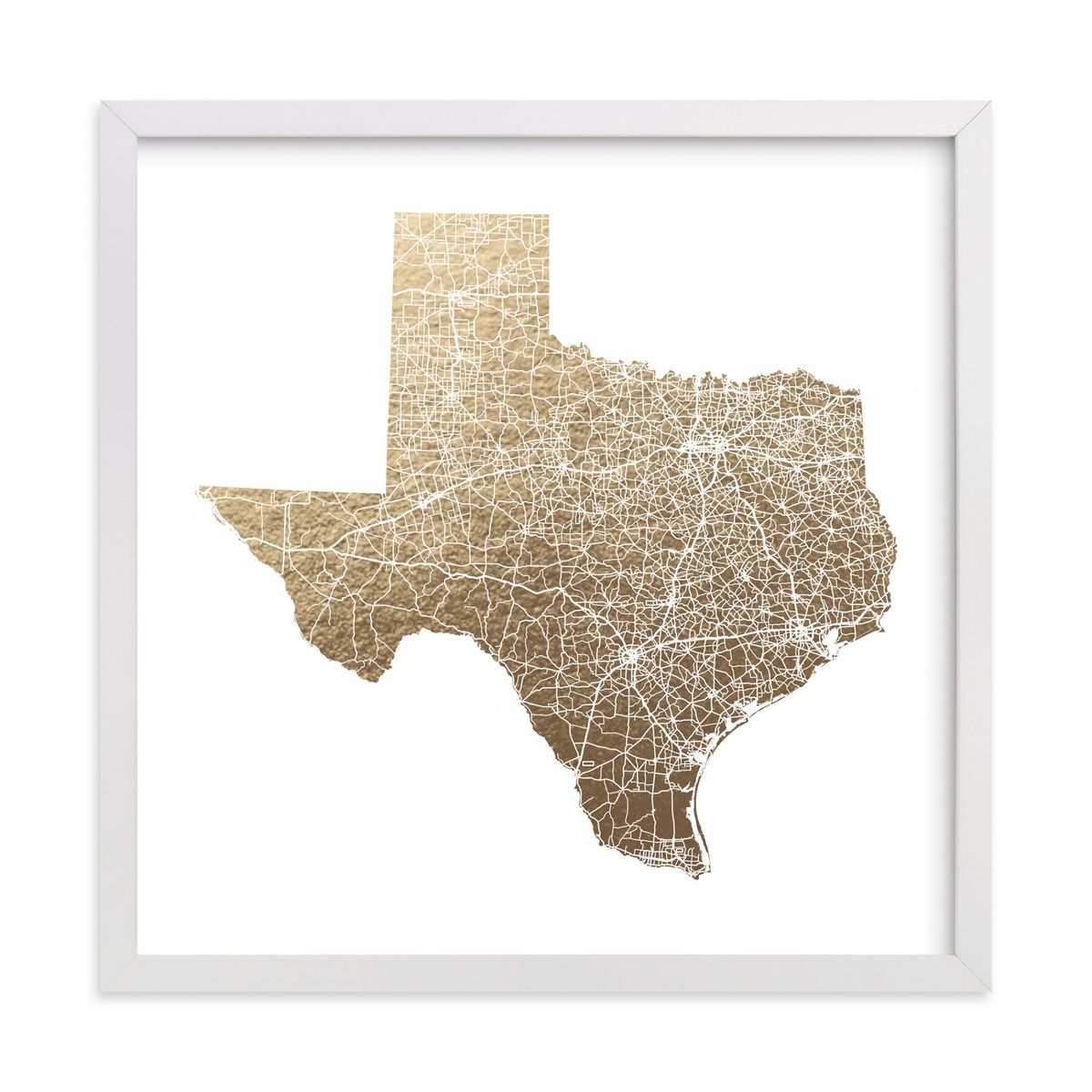 minted.'s Map Filled Foil-Pressed Art Print by GeekInk Design