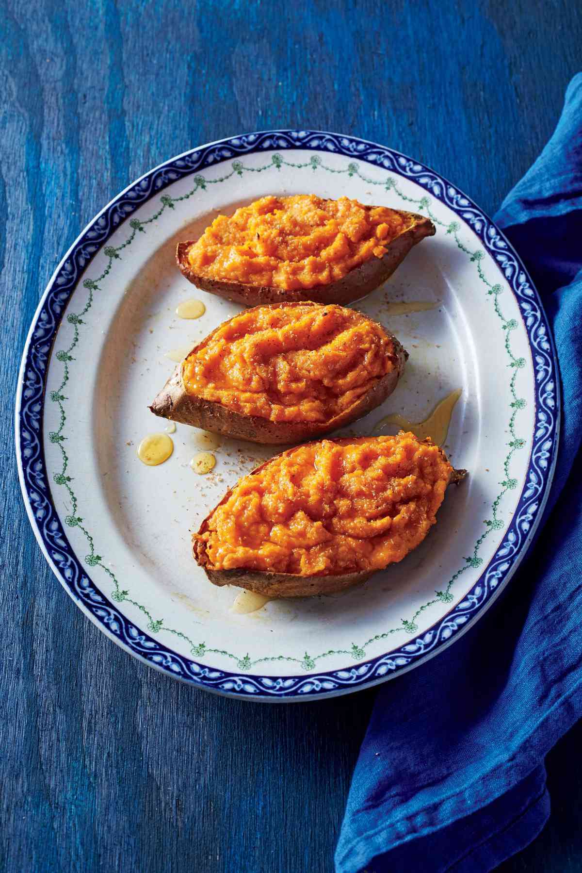 Twice-Cooked Sweet Potatoes with Citrus and Honey