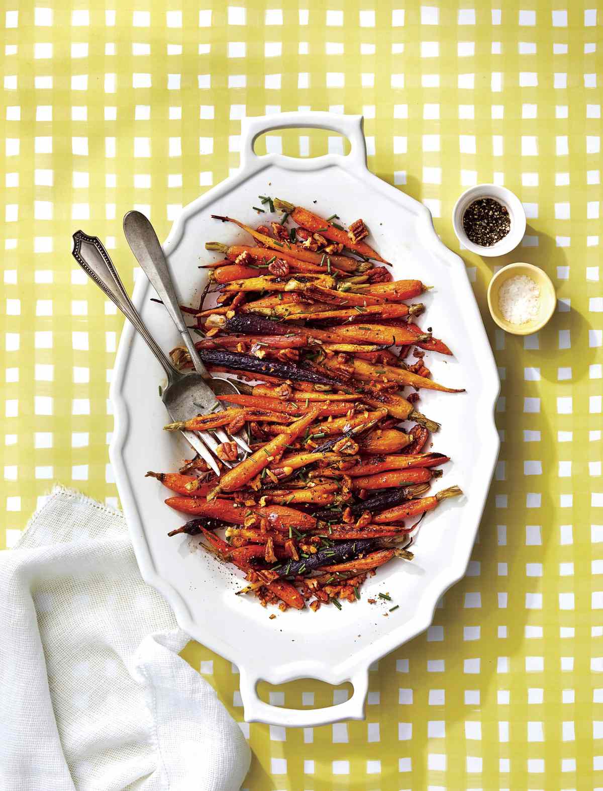Roasted Carrots with Spiced Pecans and Sorghum