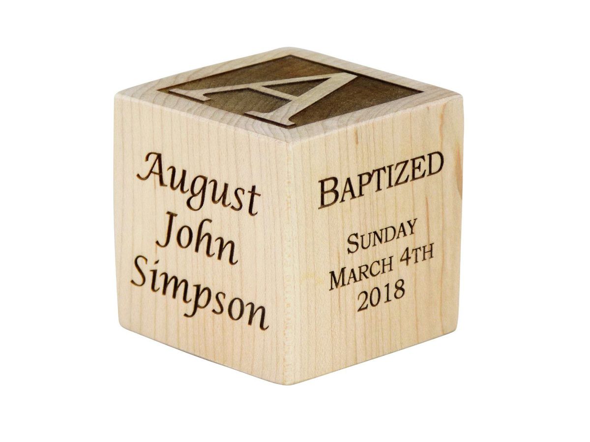 Personalized Baptism Wood Block