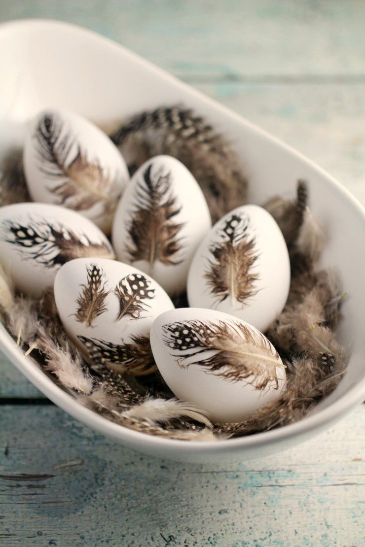 Feather Easter Eggs
