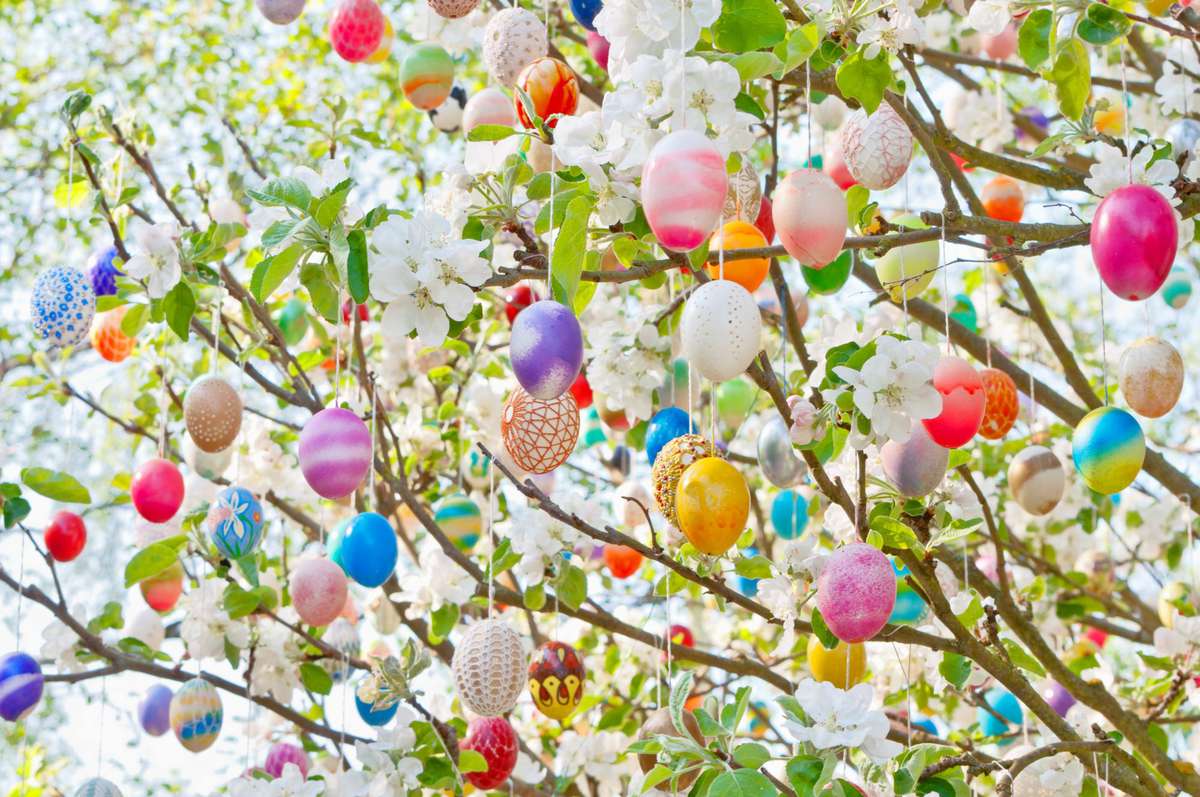Close Up of Easter Egg Tree