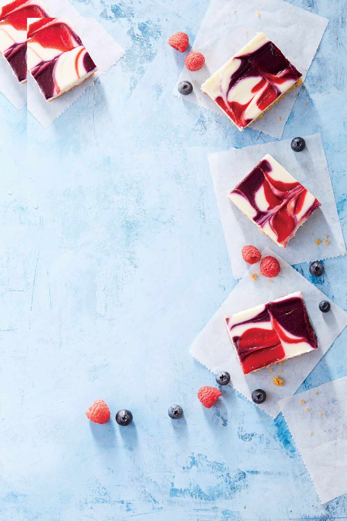 Red, White, and Blue Cheesecake Bars