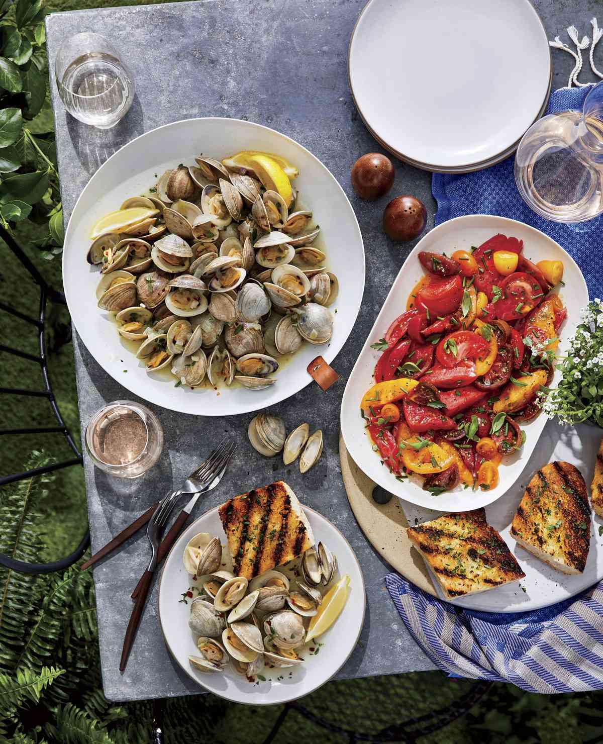 Foil-Pack Clams with White Wine and Herbs