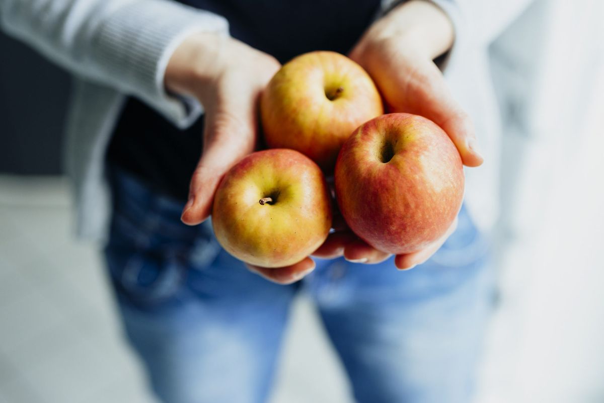 Hand Holding Apples