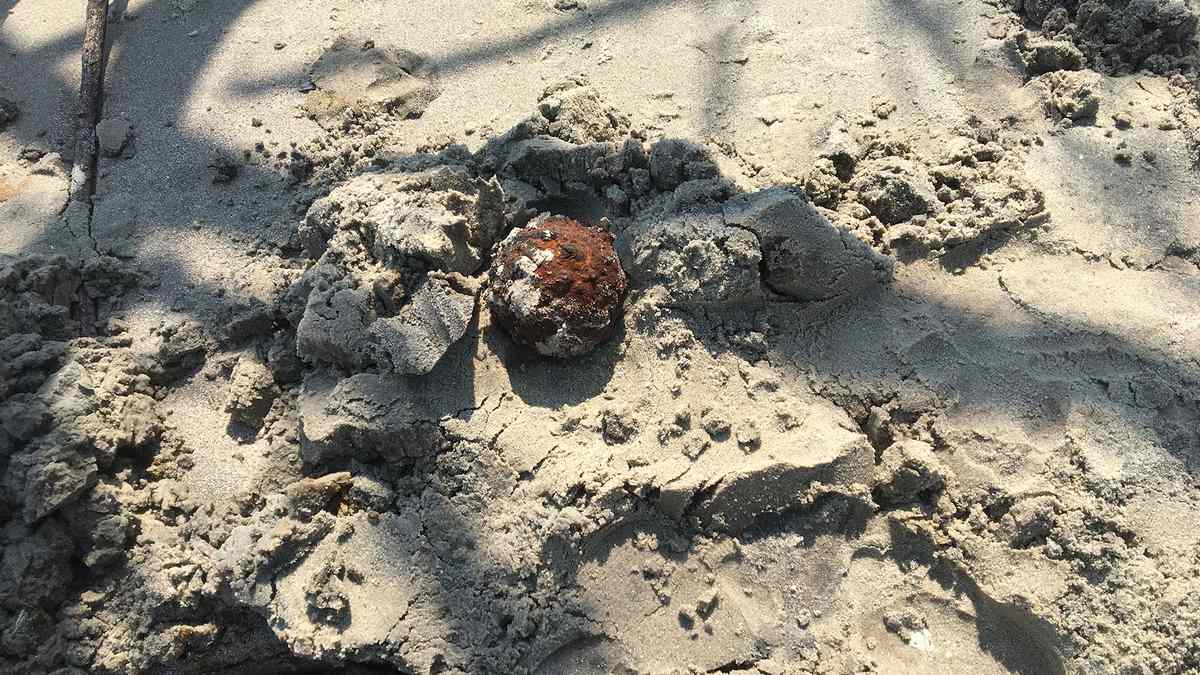 Folly Beach Civil War Cannonball