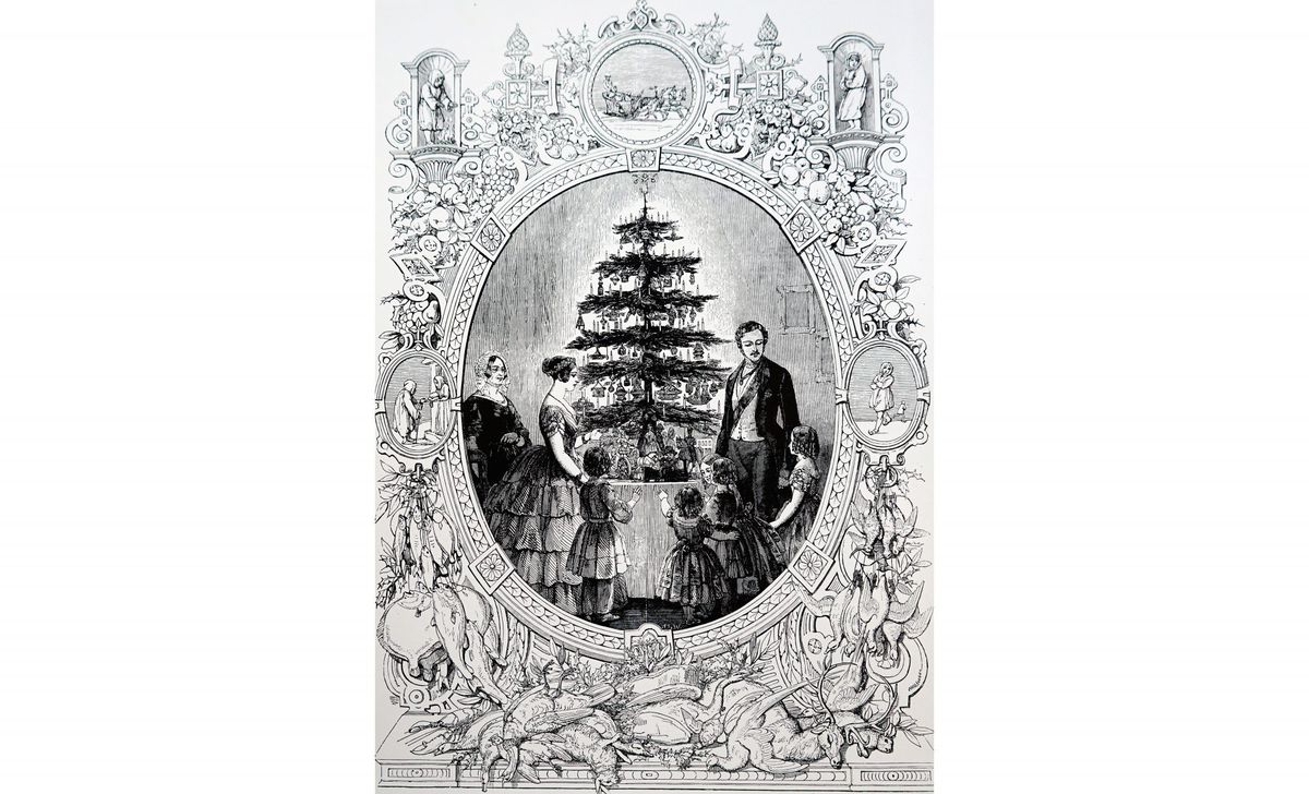Queen Victoria Christmas Tree Engraving