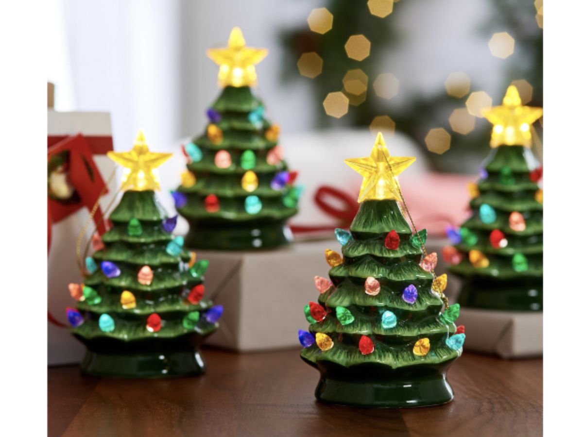 Mr. Christmas Set of 4 Lit Nostalgic Tree Ornaments