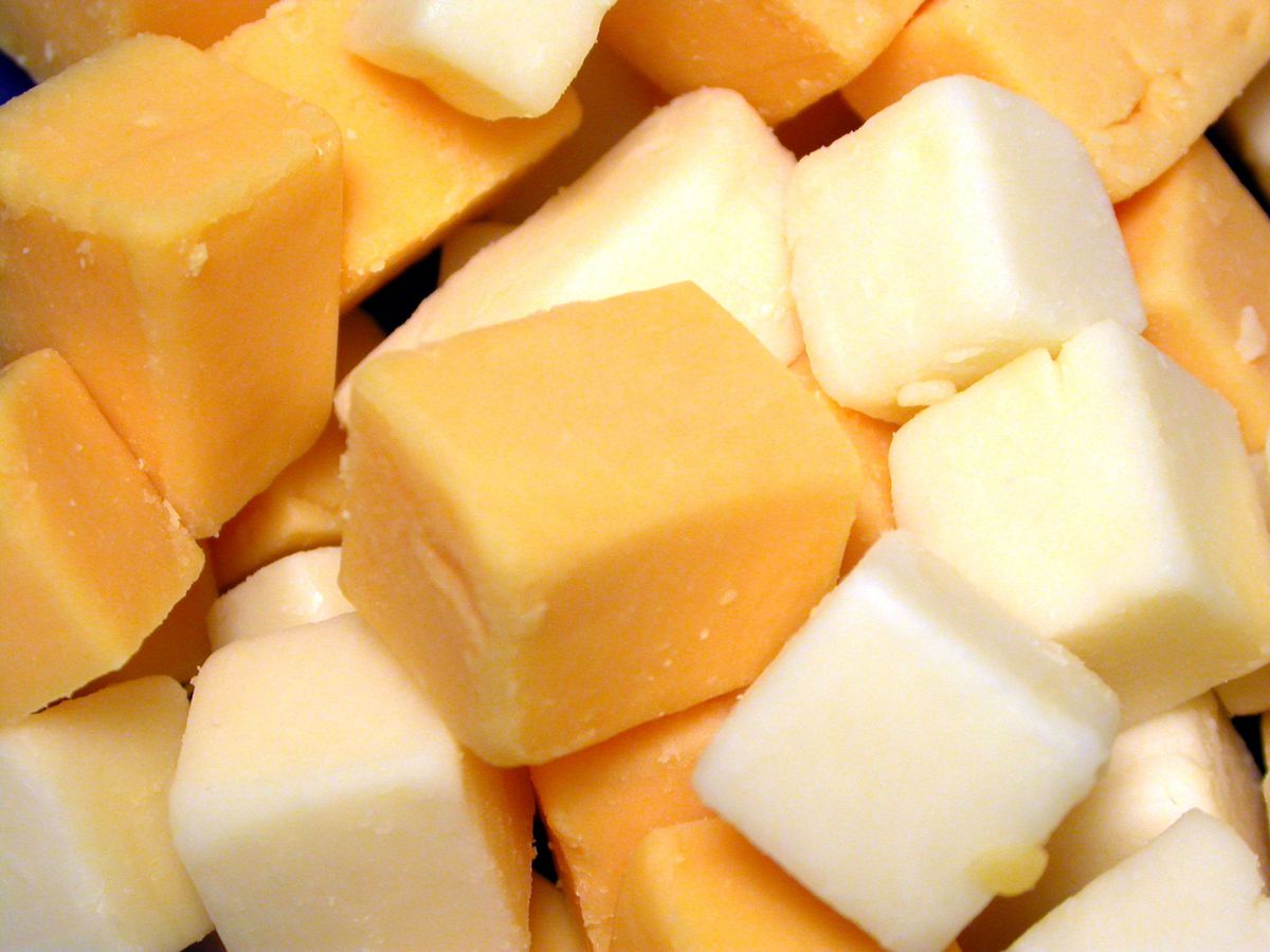White and Orange Cheddar Cheese