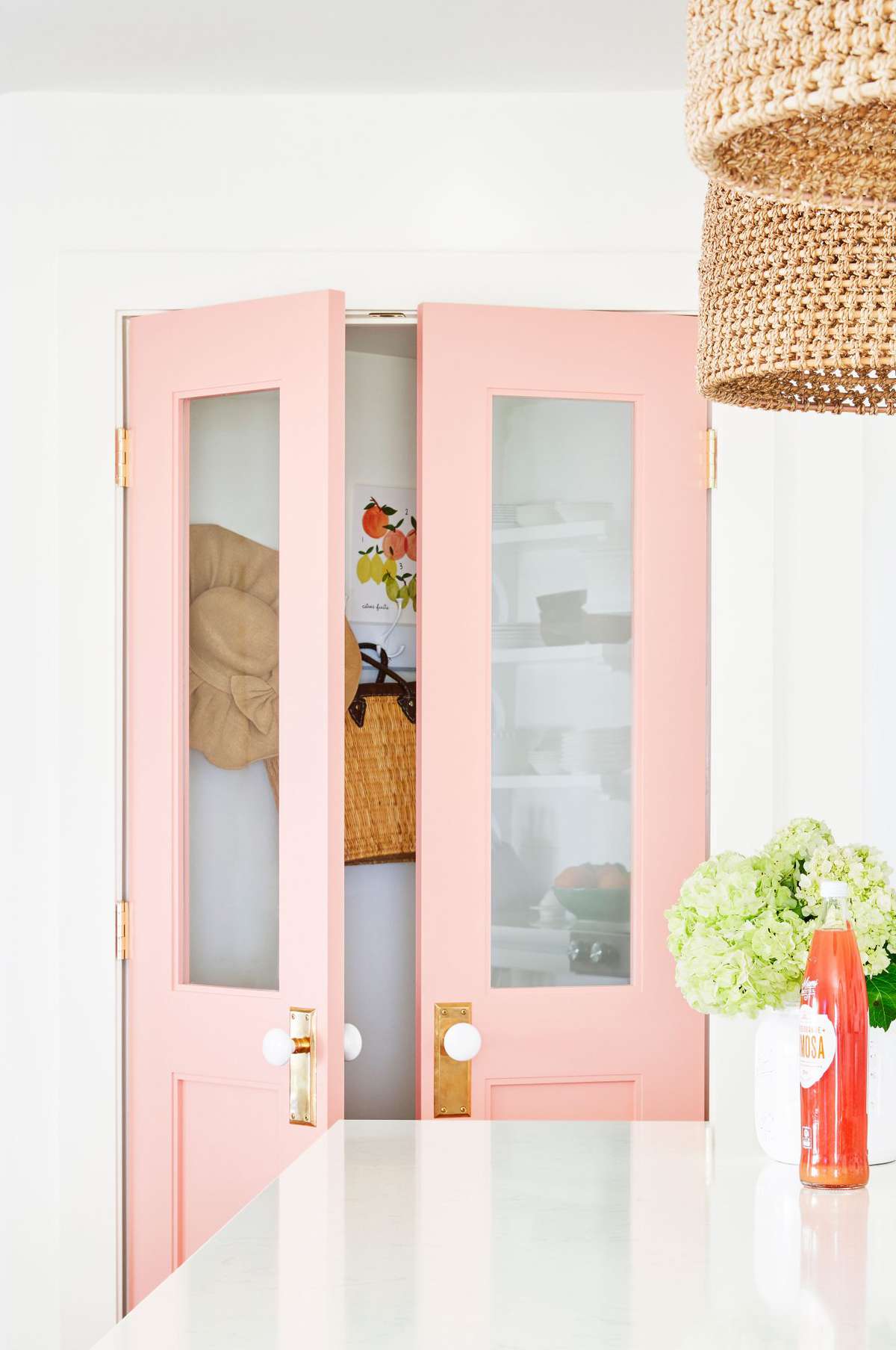 Kara Miller Kitchen Pantry with Pink Doors in Jupiter, FL