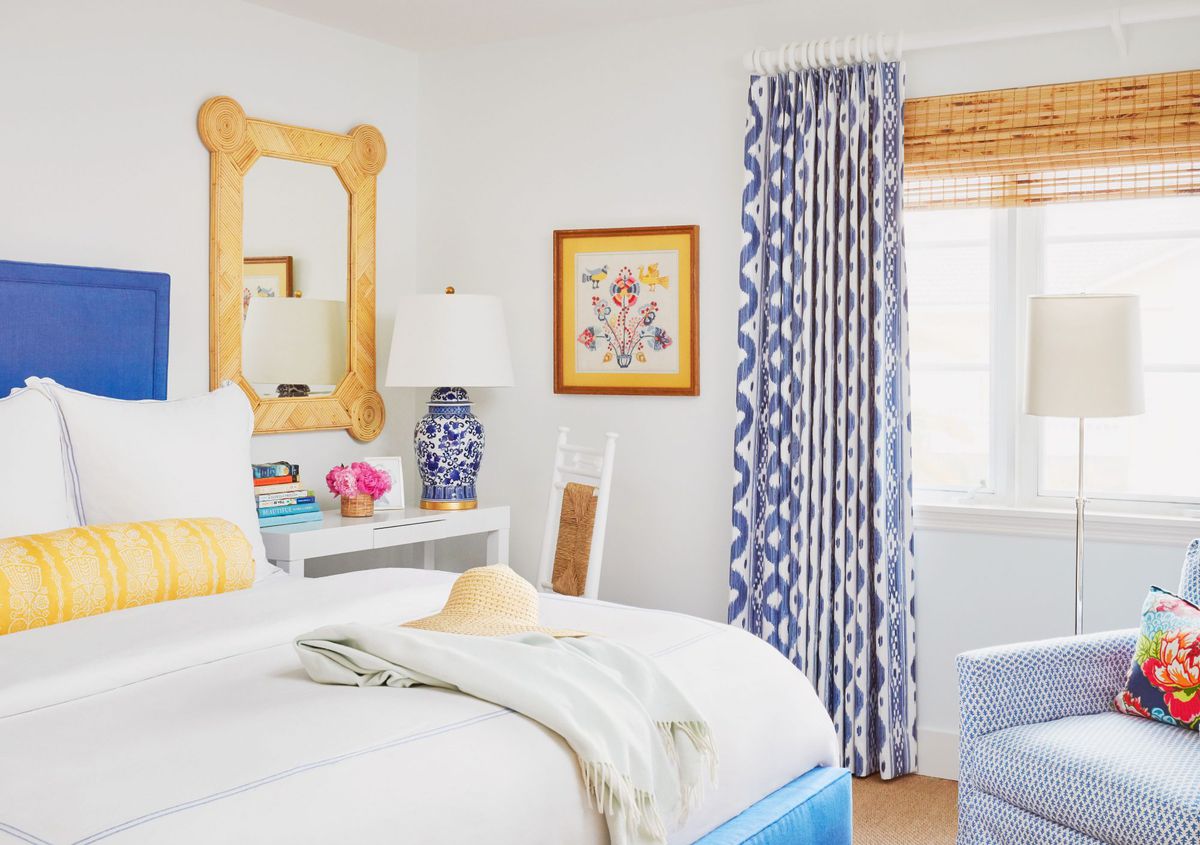 Kara Miller Tropical Blue, White, and Yellow Bedroom in Jupiter, FLKara Hebert Tropical Blue, White, and Yellow Bedroom in Jupiter, FL