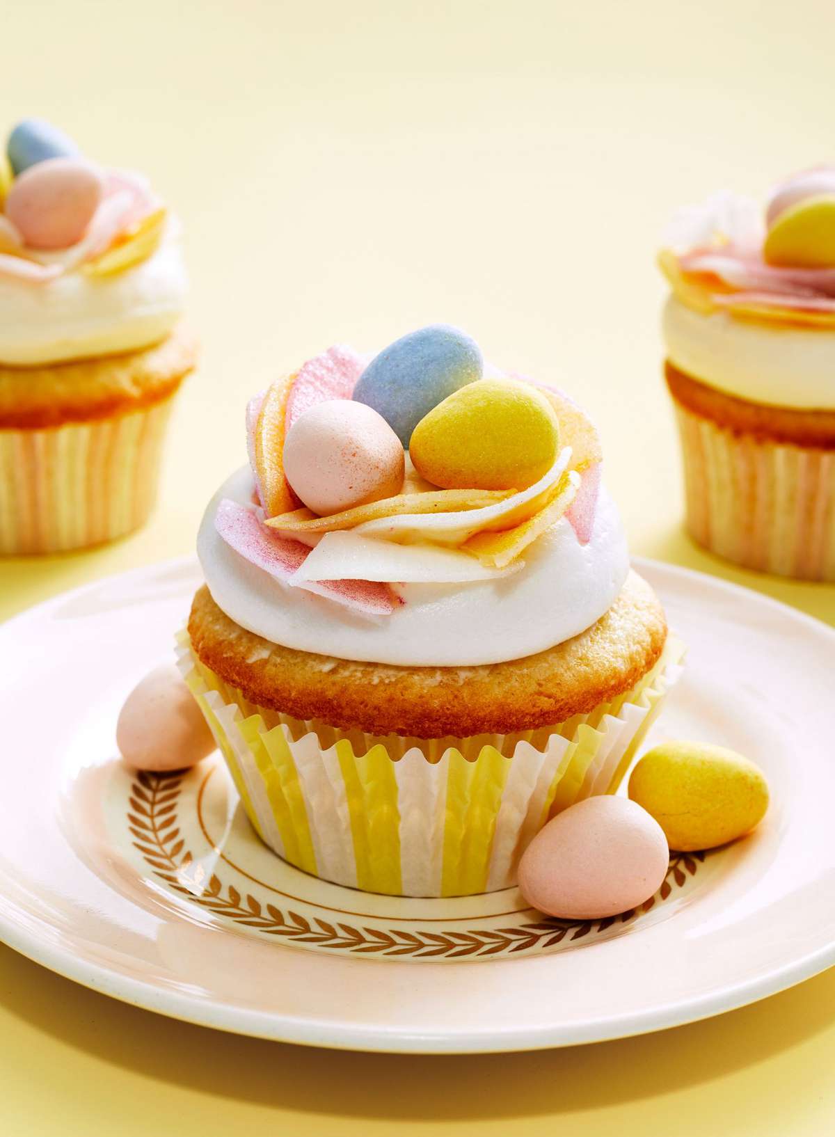 Yellow Easter Cupcake with egg Faux Cupcake Fake decoration for home 
