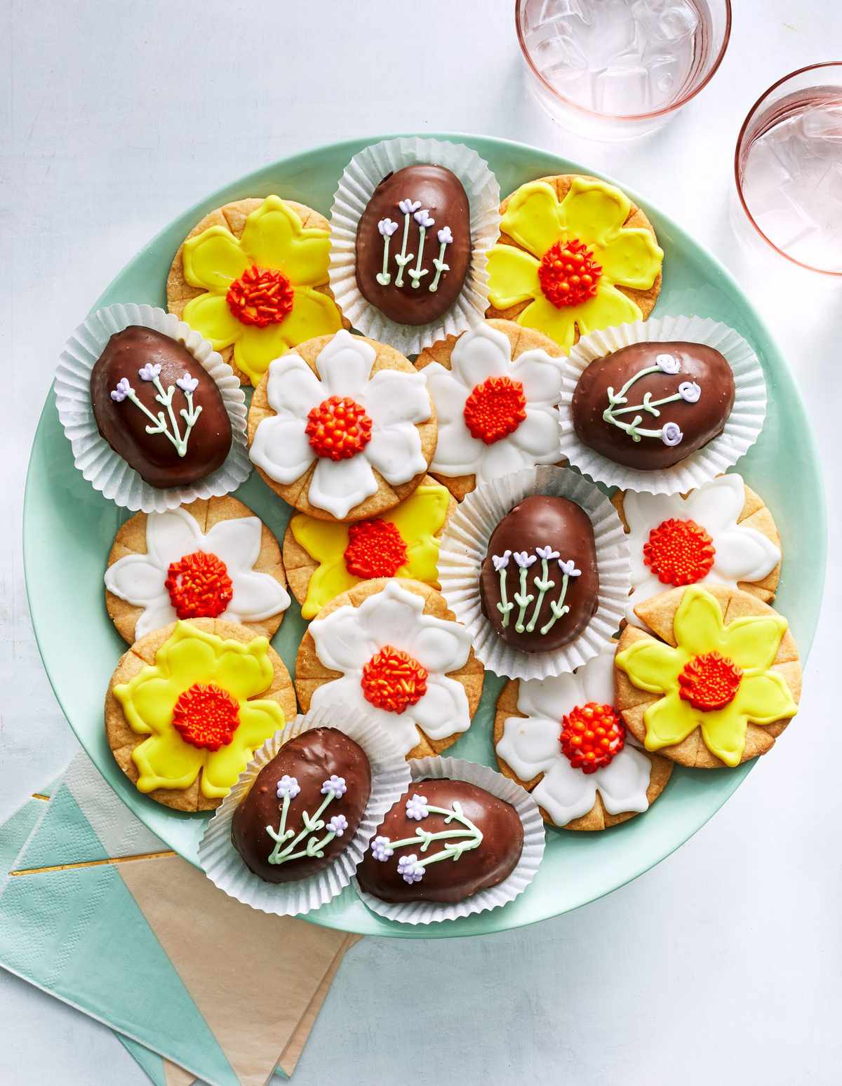 Chocolate-Peanut Butter Eggs and Daffodil Cookies