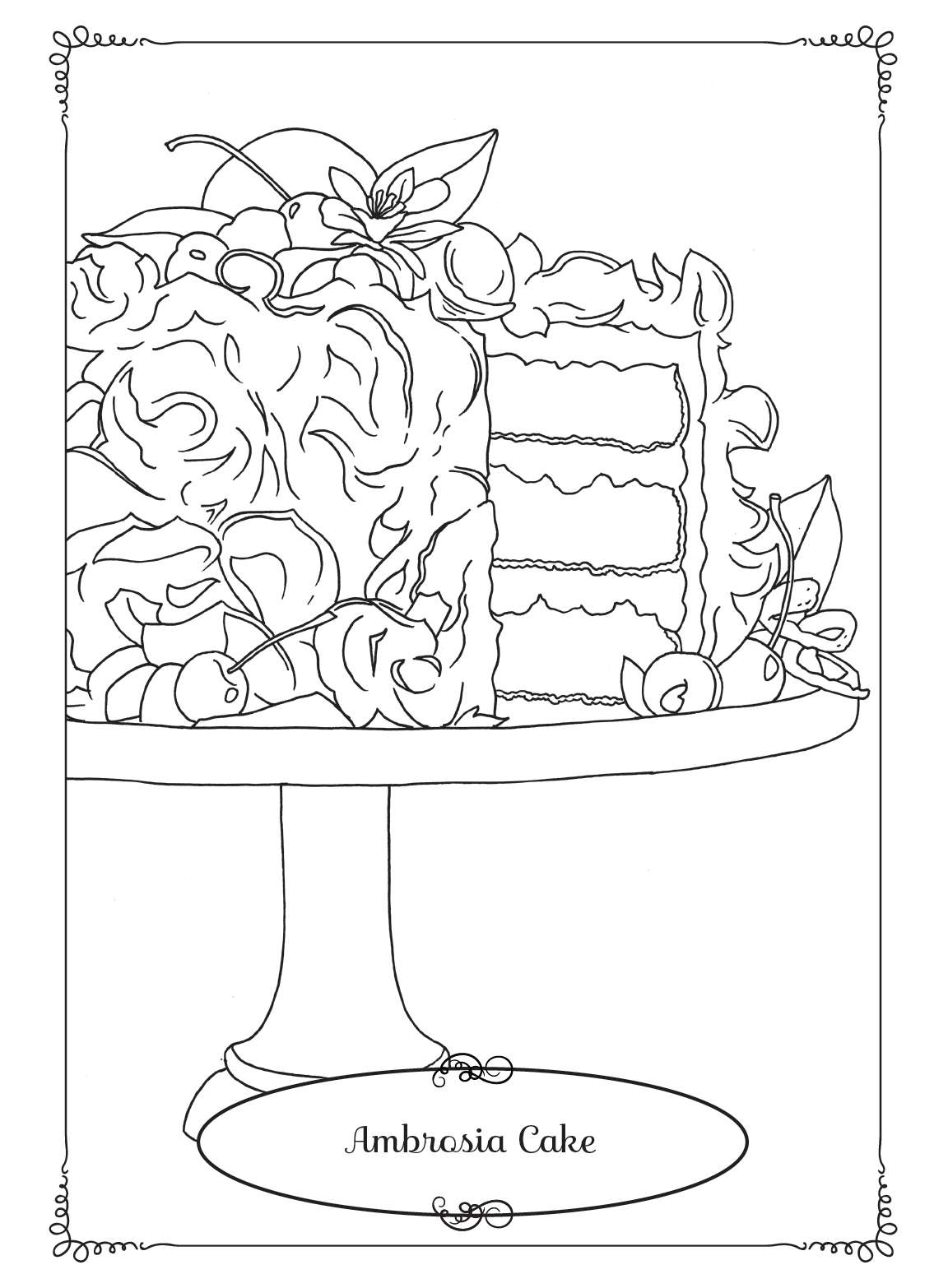 Ambrosia Cake Coloring Page