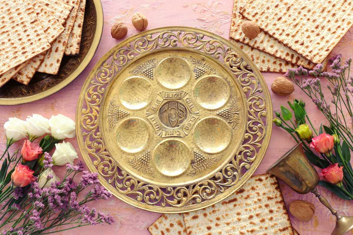 Traditional Passover Gold Seder Plate