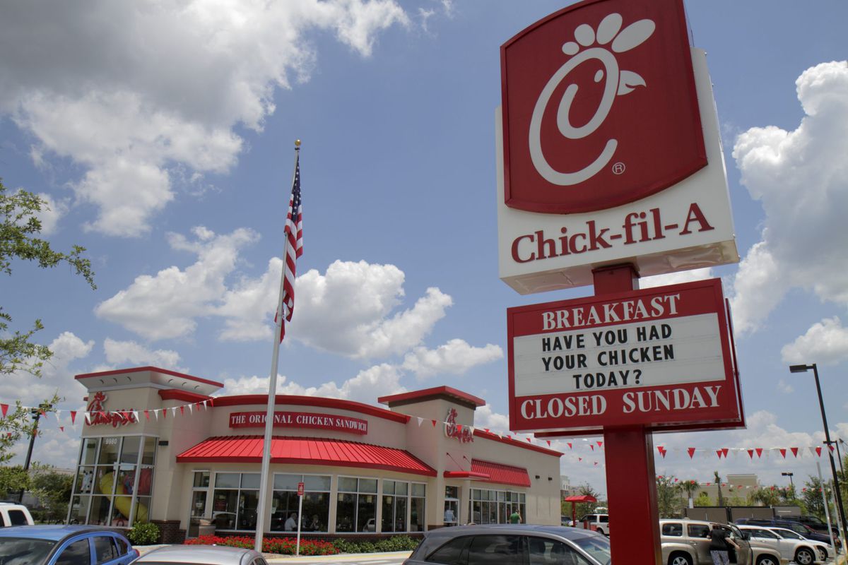 Chick-fil-A sign in Naples, Florida.