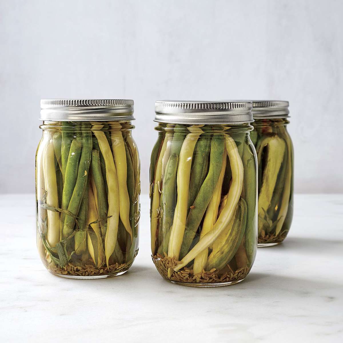 Spicy Pickled Green and Yellow Beans