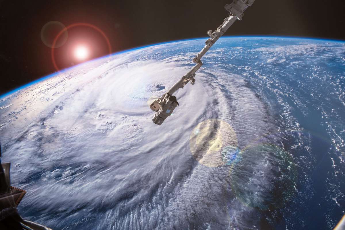 Hurricane Florence churned across the Atlantic heading towards the East Coast of the United States in September 2018 with winds of 130 miles an hour. Elements of this image furnished by NASA.