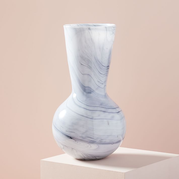 Marble Glass Tall Vase