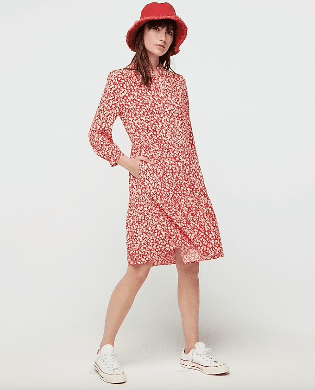 J Crew Shirtdress in Tossed Bouquet Print