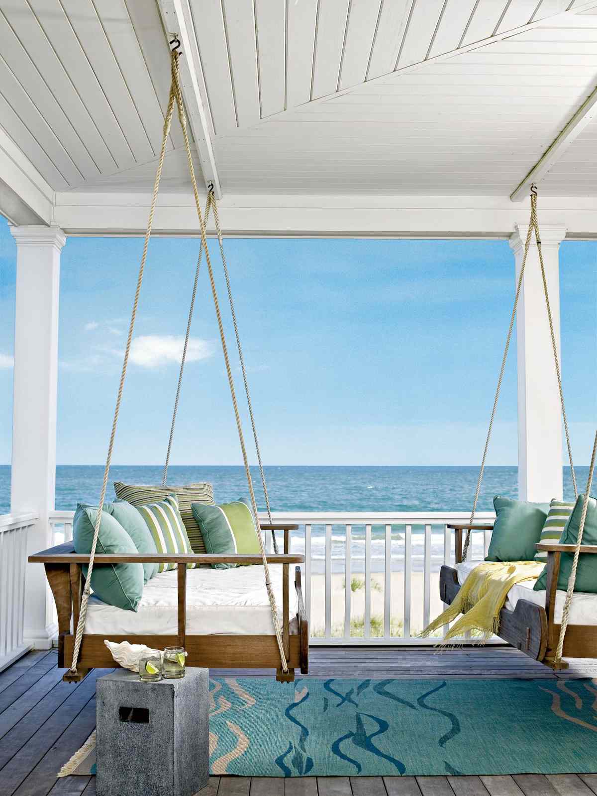 FOLDING METAL END TABLE Porch Deck Coastal Beach Summer Tropical Design & Colors 