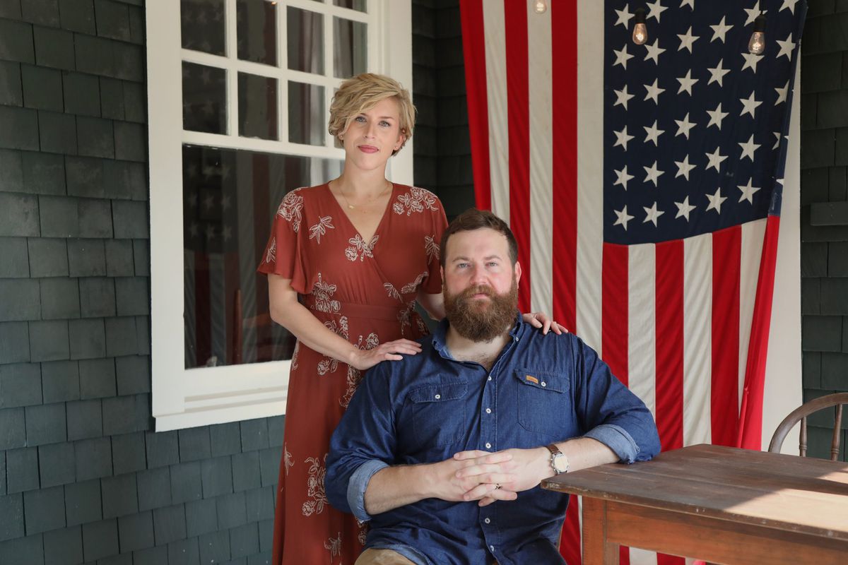 Ben and Erin Napier Porch and American Flag