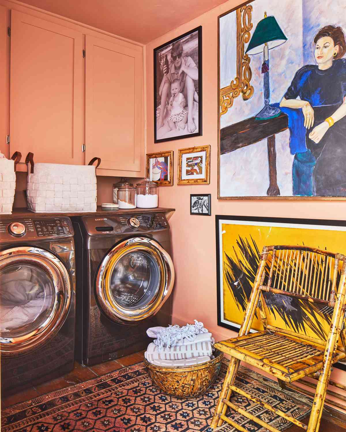 Alabama Cabin Laundry Room Painted Orange