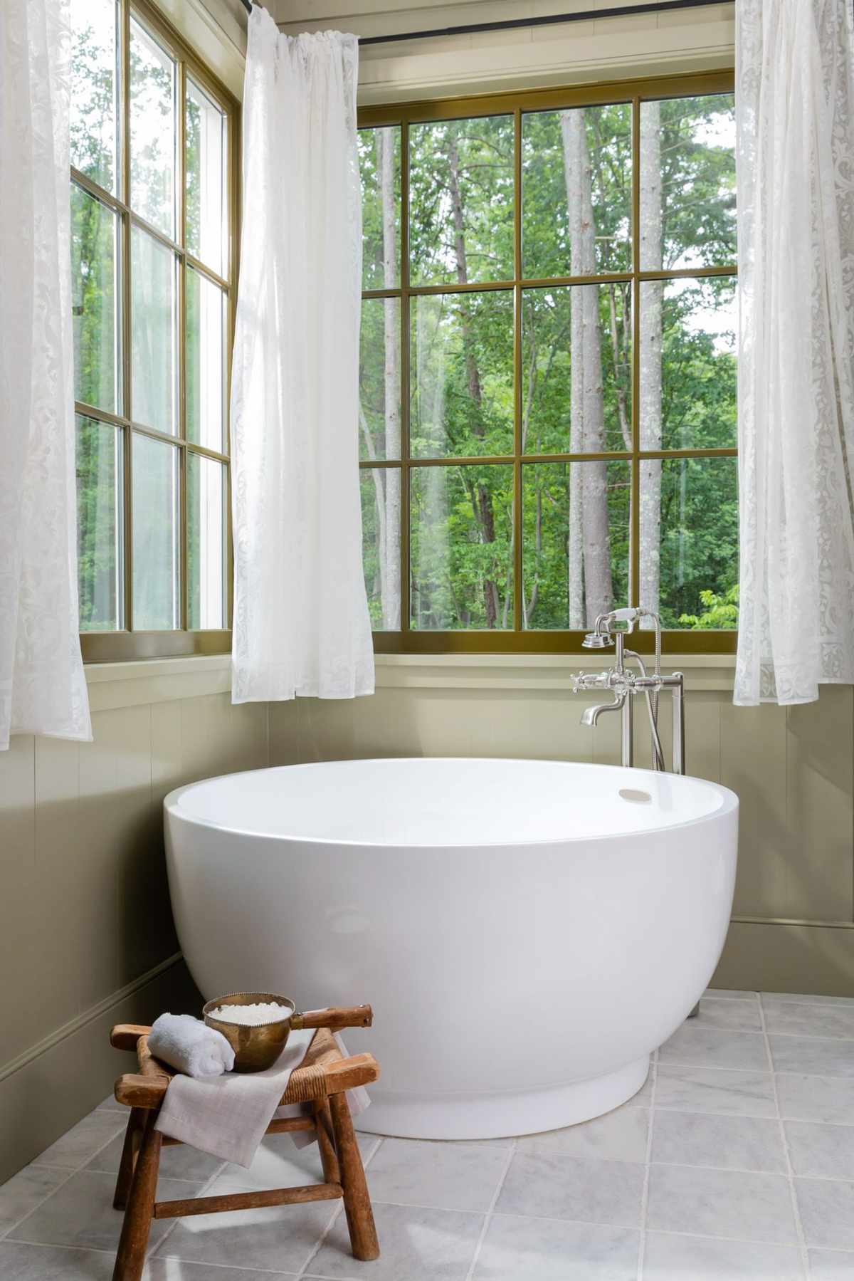 Idea House 2020 Main Bath with Soaking Tub in Corner by Windows