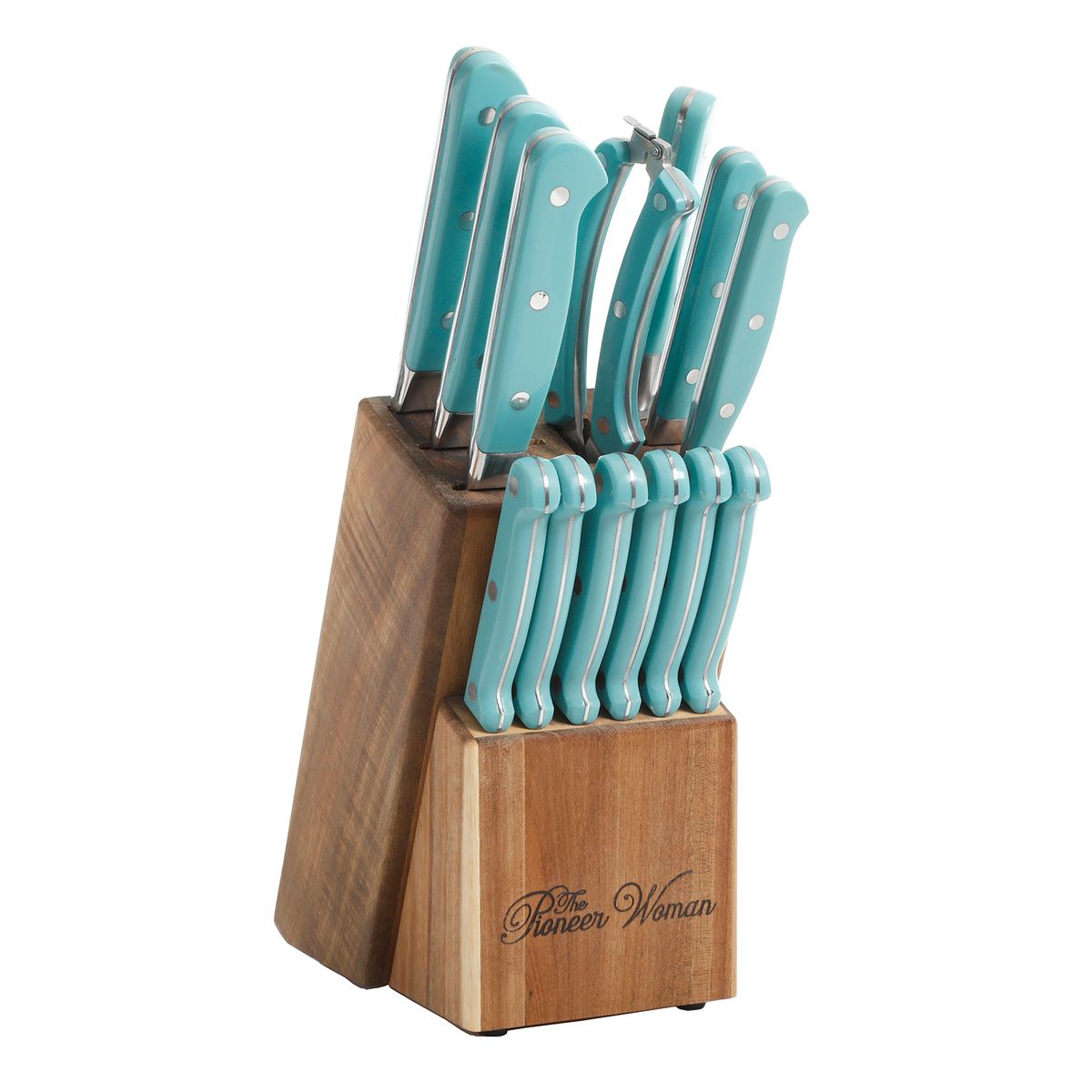 The Pioneer Woman Frontier Collection 14-Piece Cutlery Set with Wood Block