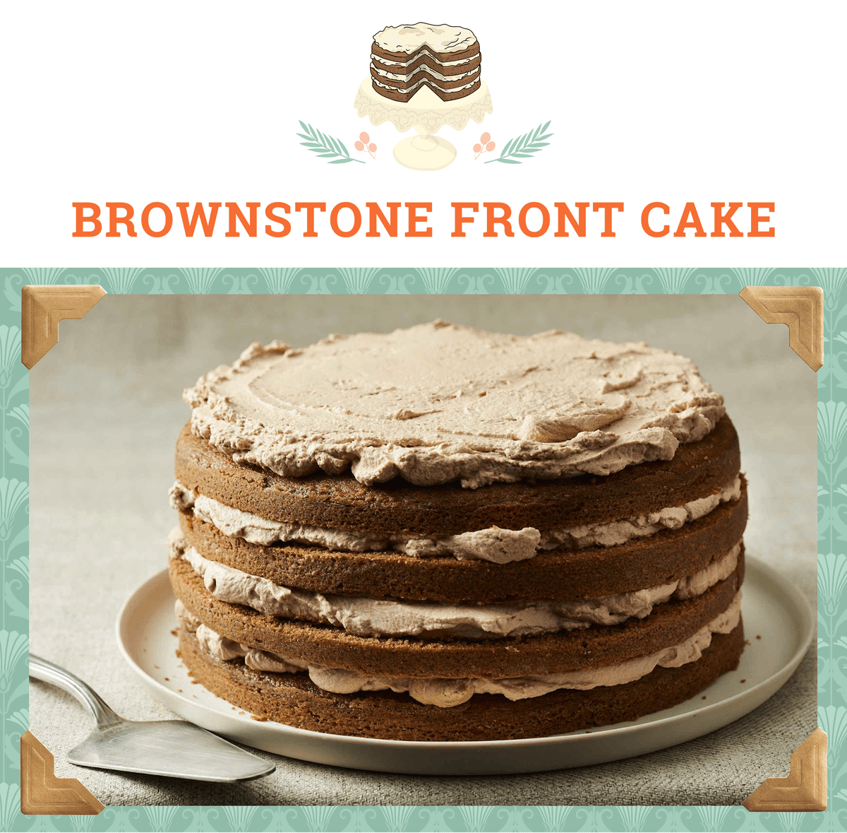 Brownstone Front Cake Recipe Card