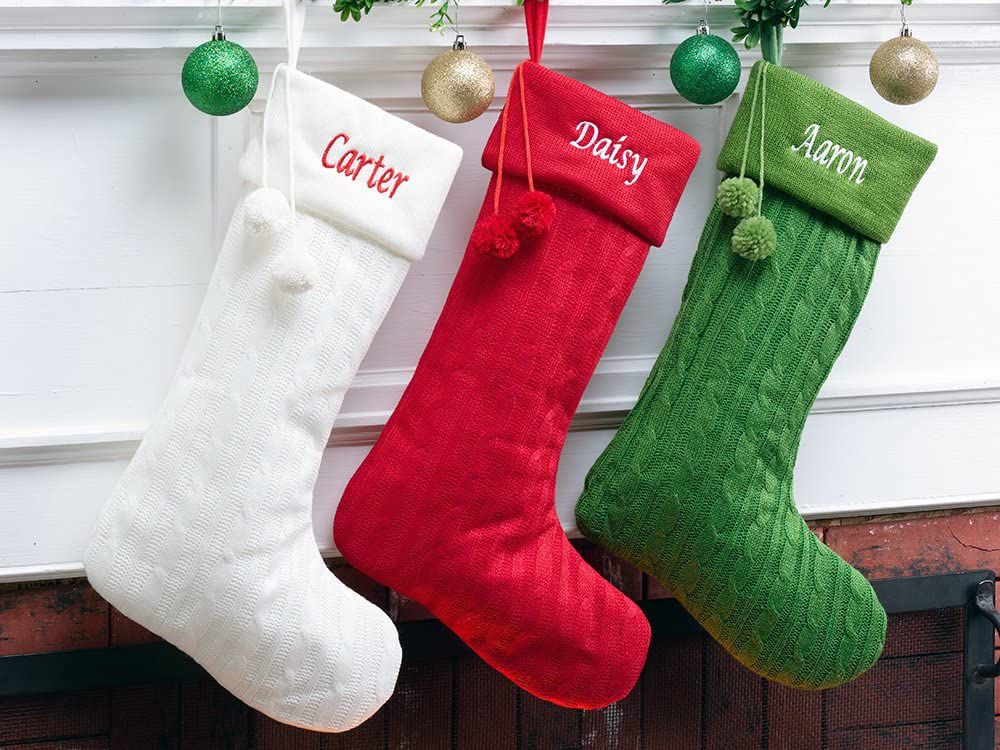 Personalized Cable Knit Stockings