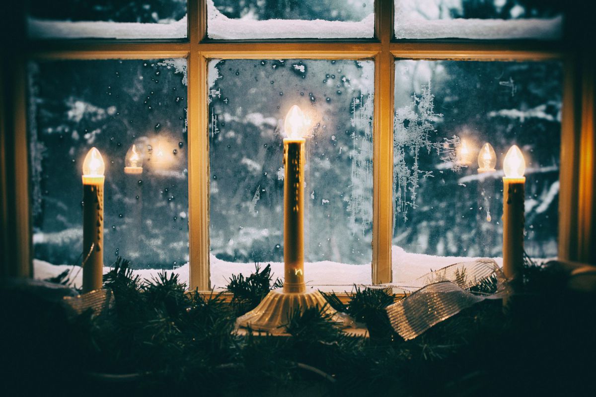 Christmas Candles in Window