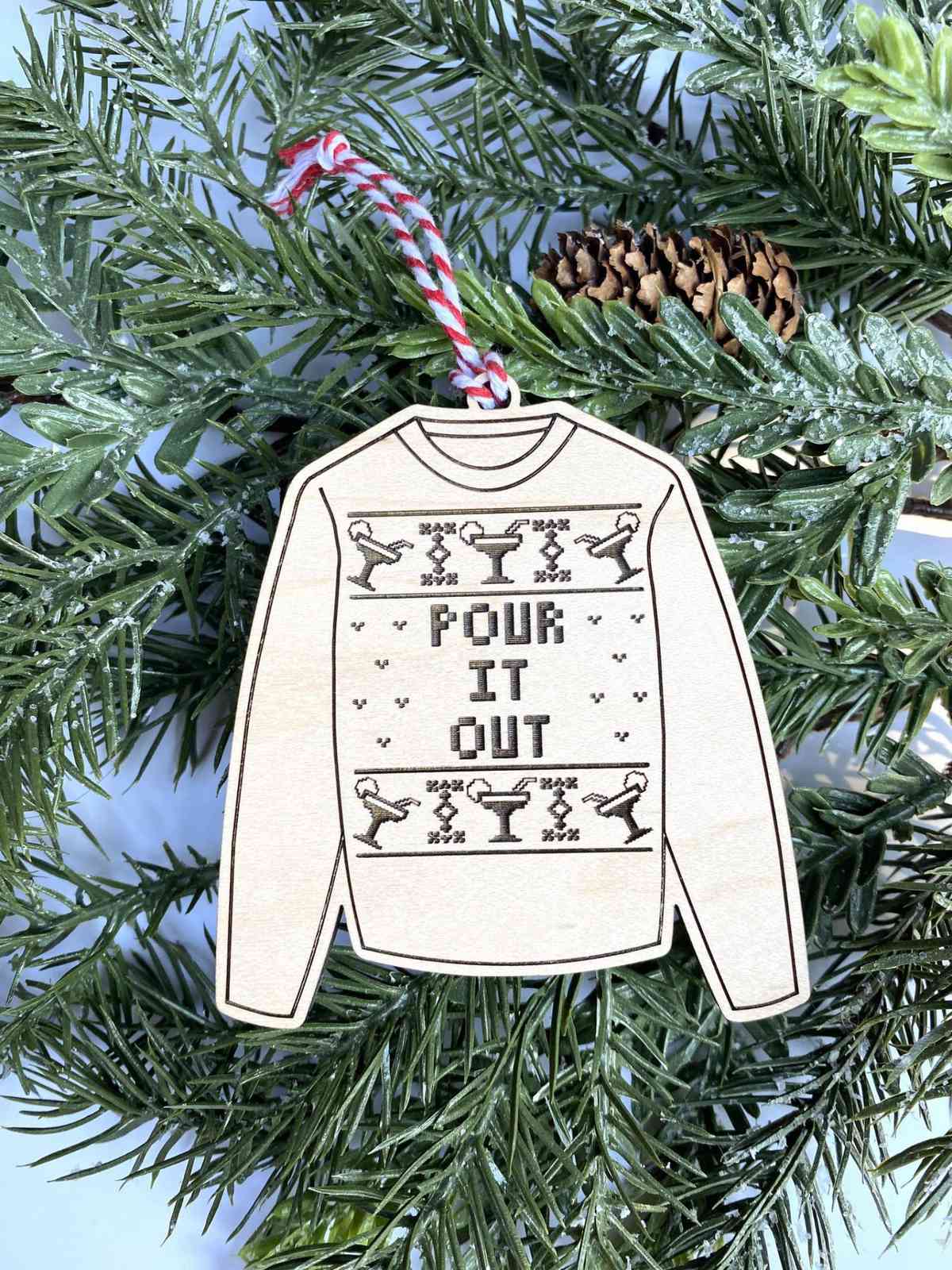 Pour It Out Margarita Ugly Sweater Ornament